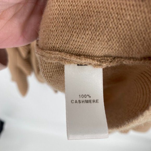 St. John Tan Ruffled Cardigan - Picture 2 of 7